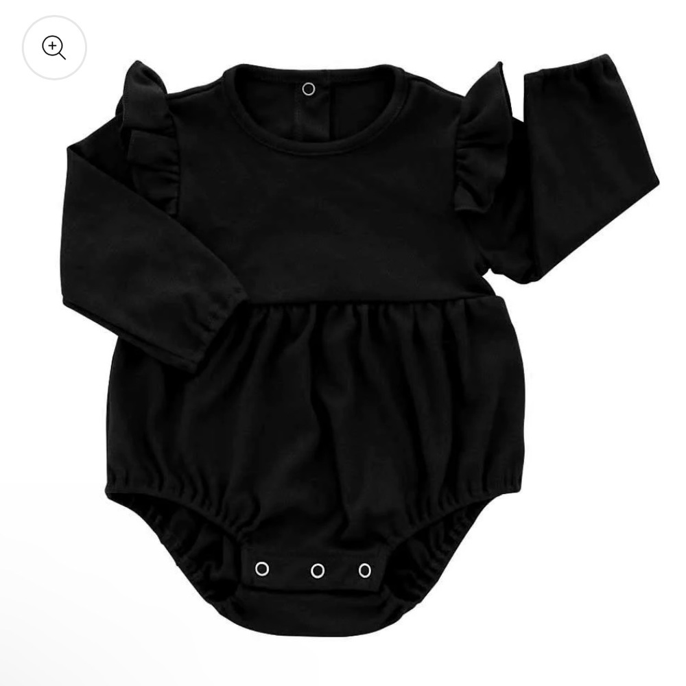 Emerson and Friends- Long Sleeve Cotton Onesie Midnight Flutter. Size: 12-18 mo